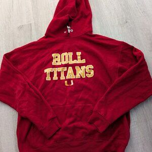 Roll Titans U Large Maroon Hooded Sweatshirt Hoodie